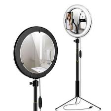 2020 26cm Mirror Makeup Ring Light With Selfie Stick For Tiktok Recording Portable 10inch Lighting With Cell Phone Holder Desktop Led Lamp From Promic 23 49 Dhgate Com