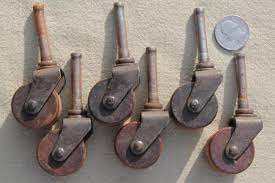 antique wood wheel casters old wood