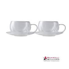 Blend Double Wall Glass Cup Saucer