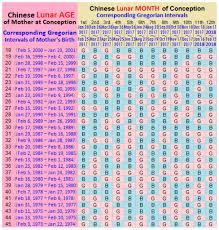 Detailed Chinese Birth Chart 2019 Twins Pregnant Gender