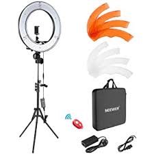 Amazon Com Neewer Ring Light Kit 18 48cm Outer 55w 5500k Dimmable Led Ring Light Light Stand Carrying Bag For Camera Smartphone Youtube Tiktok Self Portrait Shooting Black Model 10088612 Camera Photo