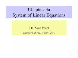Chapter 3a System Of Linear Equations