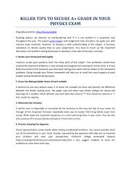 killer tips to secure a grade in your physics exam by homework help killer tips to secure a grade in your physics exam by homework help issuu