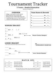 5 Team All In One Tournament Tracker By Practical Pe Tpt