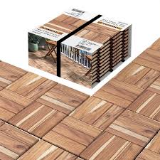 solid teak wood deck tile in unfinished