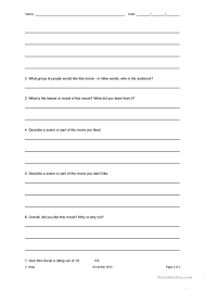 (redirected from the cay movie). Movie Review Worksheet English Esl Worksheets For Distance Learning And Physical Classrooms