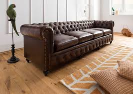 großes chesterfield sofa in braun
