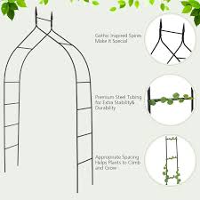 High Gothic Steel Rose Arch Costway