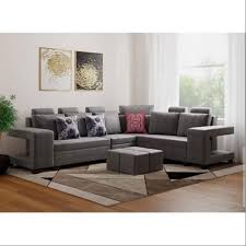l shape 5 seater grey corner sofa set