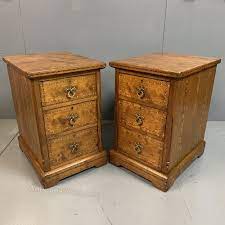 Pair Of Victorian Pitch Pine Bedside