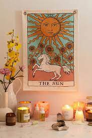 The sun tarot symbolizes positivity and optimism. Wandbehang The Sun Tarot Card Urban Outfitters De