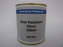 500mls Heat Resistant Silver Paint High