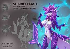 Shark Female - Customizable Base by alanscampos -- Fur Affinity [dot] net