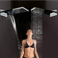 Chrome Brass Waterfall Rain Shower Head