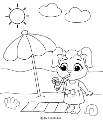 (seven mile beach in the grand cayman islan. Beach Scene Coloring Page Free Printables