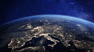 Earth At Night From Space, Europe, City ...