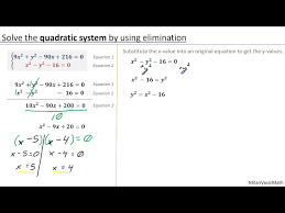 Solve Quadratic Systems Elimination