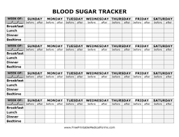Blood Sugar Chart Printable Free