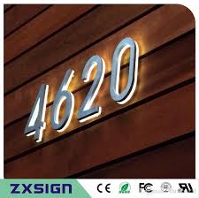 5 Inches High Outdoor 304 Stainless Steel Back Lit Led House Number Illuminated Stainless Steel Ho Led House Numbers Contemporary House Numbers House Numbers