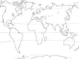 Continents et océans, Carte des continents, Carte vierge