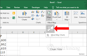 how to draw a map chart on excel