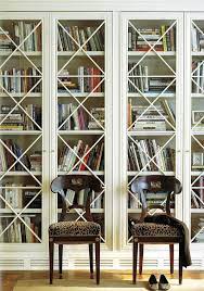 built in bookshelves with glass doors