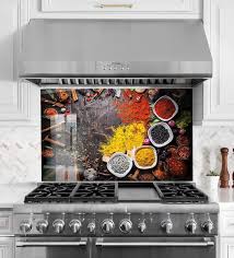 Tempered Glass Backsplash Design Cooker