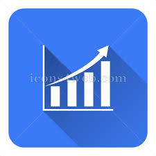 Chart Flat Icon With Long Shadow Vector Internet Icon