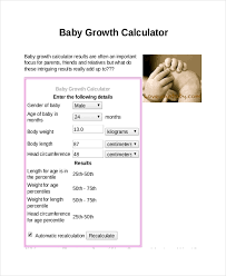 5 Baby Growth Chart Calculator Templates Free Sample