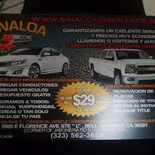 Visit one of our offices and work with one of our insurance experts to help you find the coverage that works for you and your budget. El Sinaloa Insurance Insurance 5985 Florence Ave Bell Gardens Ca Phone Number
