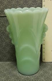 Green Milk Glass Vase Green Milk