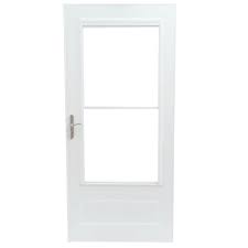 Click through to learn more about hardware options. Emco 36 In X 80 In 400 Series White Universal Self Storing Aluminum Storm Door With Nickel Hardware E4sn36wh The Home Depot