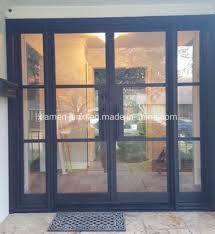 double steel french glass entry door