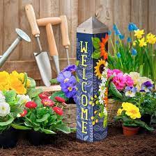 Denim Garden Art Pole Art Poles
