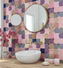 Retro Geometric Acrylic Shower Wall Panel