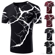 Hot Sale Mens Designer Cool Summer T Shirts 2019 Mens Fashion Lightning Print Men T Shirt High Quality Cotton Casual T Shirt Men Clothing Funky T