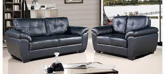 Bristol Black Leather 3 2 Sofa Set