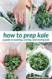 how to prep kale cutting washing and