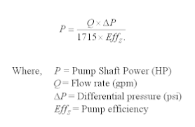 estimate pump power consumption