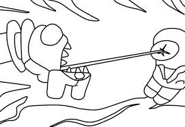 Among us character and spaceship coloring page. Best Among Us Coloring Pages Online Screen Rant