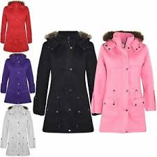 Details About Girls Coat Kids Fleece Parka Jacket Long Faux Fur Hooded Summer Coats Age 7 13y