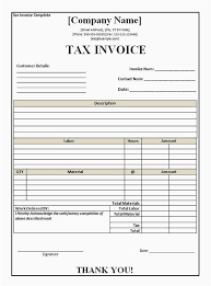 Purchase Receipt Template Free Sample Tax Invoice Bill Format Tax
