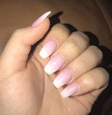 While some women go to a professional salon to get their nails added apply primer to the nail. Pink White Ombre Coffin Nails Girly Acrylic Nails White Acrylic Nails Pink Ombre Nails