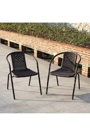 2pcs rattan stacking garden chairs