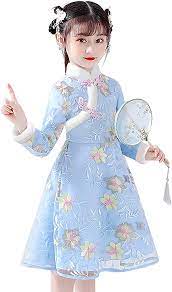 Amazon.com: 2023 Summer Toddler Kids Baby Girls Children Fairy Hanfu  Dresses for Chinese Calendar New Year Fleece (Blue, 6-7 Years): Clothing,  Shoes & Jewelry