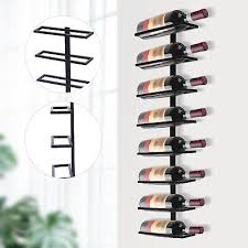 8 Layers Wall Mounted Wine Rack Rustic