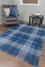 blue tartan rug runner navy plaid