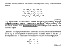 solved solve the following system of