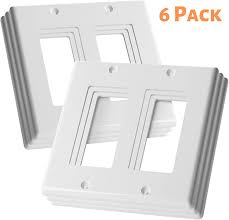 Bates Double Light Switch Plate 2 Gang Wall Plate 6 Pack Double Outlet Cover Double Switch Plate Covers Light Switch Cover 2 Gang Double Wall Plate Electrical Outlet Cover Plates Plug Cover Bates Choice