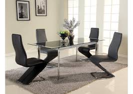 extendable glass table z shape chairs